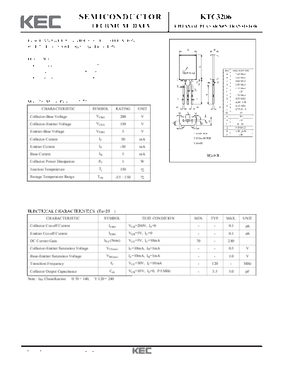 KEC ktc3206  . Electronic Components Datasheets Active components Transistors KEC ktc3206.pdf