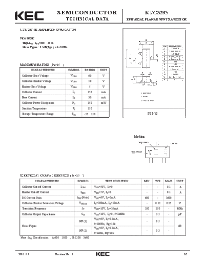 KEC ktc3295  . Electronic Components Datasheets Active components Transistors KEC ktc3295.pdf