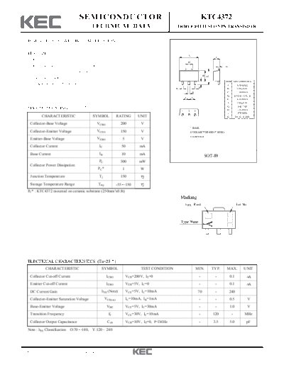 KEC ktc4372  . Electronic Components Datasheets Active components Transistors KEC ktc4372.pdf