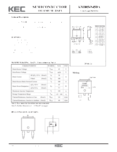 KEC kmb054n45da  . Electronic Components Datasheets Active components Transistors KEC kmb054n45da.pdf