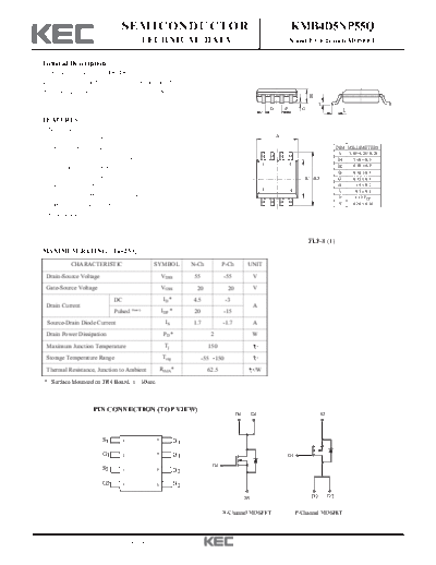 KEC kmb4d5np55q  . Electronic Components Datasheets Active components Transistors KEC kmb4d5np55q.pdf