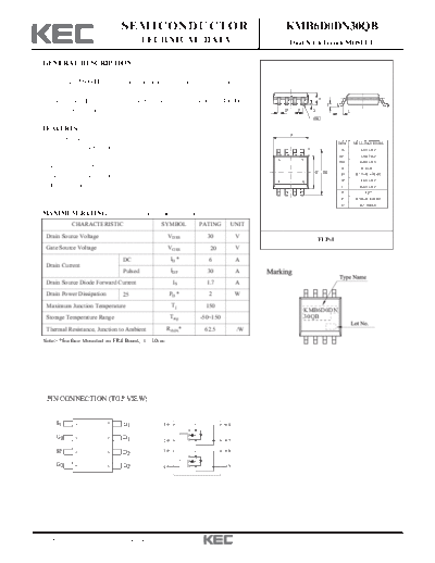 KEC kmb6d0dn30qb  . Electronic Components Datasheets Active components Transistors KEC kmb6d0dn30qb.pdf