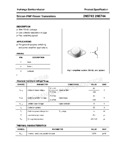 Inchange Semiconductor 2n5743 2n5744  . Electronic Components Datasheets Active components Transistors Inchange Semiconductor 2n5743_2n5744.pdf