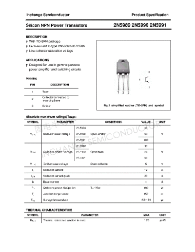 Inchange Semiconductor 2n5989 2n5990 2n5991  . Electronic Components Datasheets Active components Transistors Inchange Semiconductor 2n5989_2n5990_2n5991.pdf