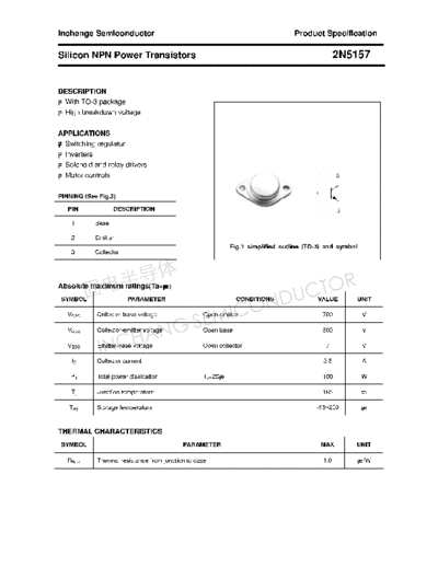 Inchange Semiconductor 2n5157  . Electronic Components Datasheets Active components Transistors Inchange Semiconductor 2n5157.pdf