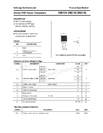 Inchange Semiconductor 2n6124 2n6125 2n6126  . Electronic Components Datasheets Active components Transistors Inchange Semiconductor 2n6124_2n6125_2n6126.pdf