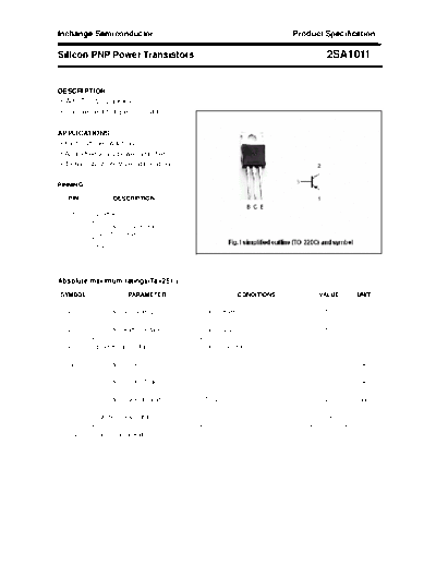 Inchange Semiconductor 2sa1011  . Electronic Components Datasheets Active components Transistors Inchange Semiconductor 2sa1011.pdf