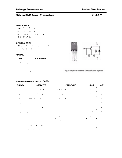 Inchange Semiconductor 2sa1718  . Electronic Components Datasheets Active components Transistors Inchange Semiconductor 2sa1718.pdf