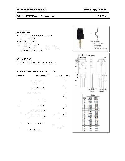 Inchange Semiconductor 2sa1757  . Electronic Components Datasheets Active components Transistors Inchange Semiconductor 2sa1757.pdf