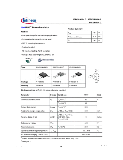 Infineon ipb070n06ng ipp070n06ng ipi070n06ngrev1.4  . Electronic Components Datasheets Active components Transistors Infineon ipb070n06ng_ipp070n06ng_ipi070n06ngrev1.4.pdf