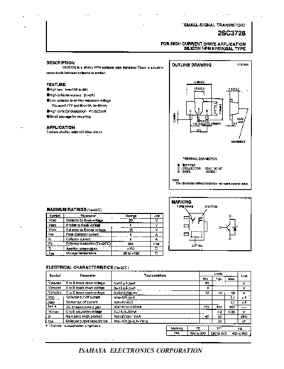 Isahaya 2sc3728  . Electronic Components Datasheets Active components Transistors Isahaya 2sc3728.pdf