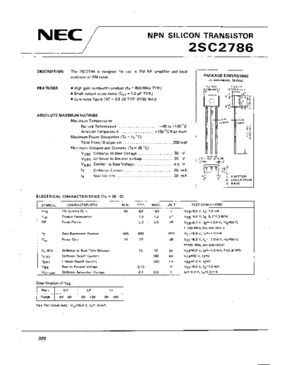 NEC 2sc2786  . Electronic Components Datasheets Active components Transistors NEC 2sc2786.pdf
