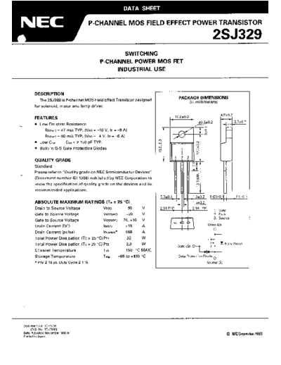 NEC 2sj329  . Electronic Components Datasheets Active components Transistors NEC 2sj329.pdf