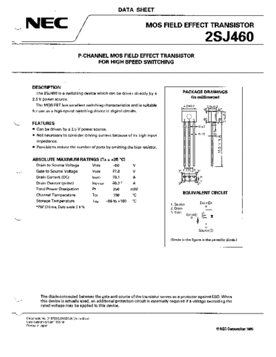 NEC 2sj460  . Electronic Components Datasheets Active components Transistors NEC 2sj460.pdf