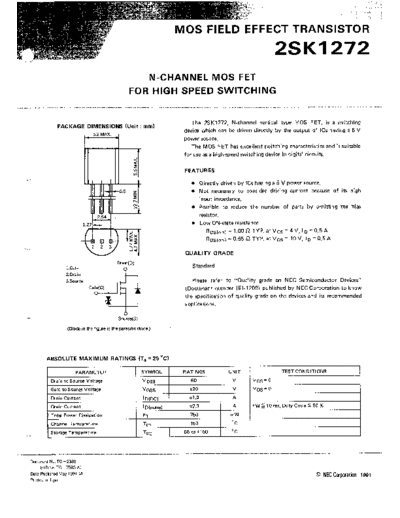 NEC 2sk1272  . Electronic Components Datasheets Active components Transistors NEC 2sk1272.pdf