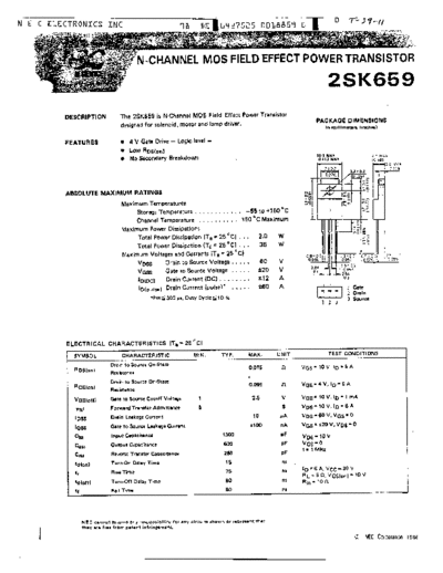 NEC 2sk659  . Electronic Components Datasheets Active components Transistors NEC 2sk659.pdf