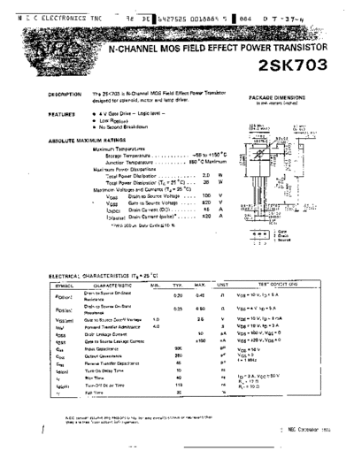 NEC 2sk703  . Electronic Components Datasheets Active components Transistors NEC 2sk703.pdf