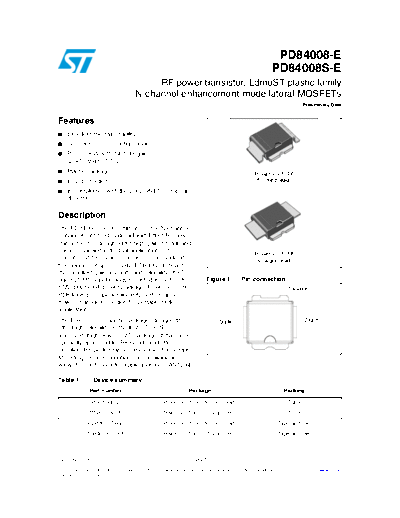 ST pd84008-e pd84008s-e  . Electronic Components Datasheets Active components Transistors ST pd84008-e_pd84008s-e.pdf