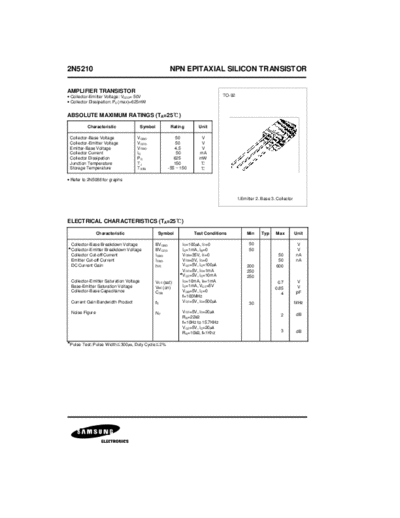 Samsung 2n5210  . Electronic Components Datasheets Active components Transistors Samsung 2n5210.pdf