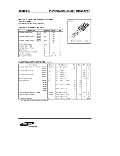 Samsung bd440 bd442  . Electronic Components Datasheets Active components Transistors Samsung bd440_bd442.pdf