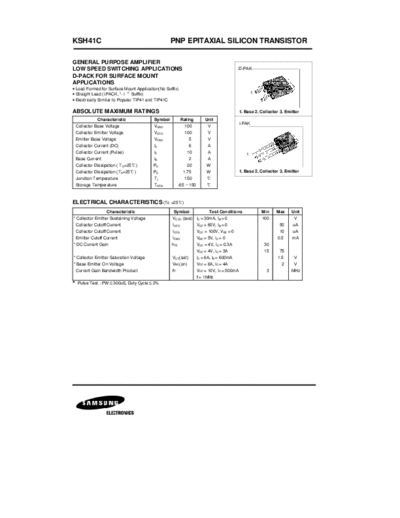 Samsung ksh41  . Electronic Components Datasheets Active components Transistors Samsung ksh41.pdf