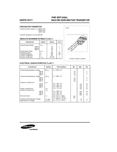 Samsung ksp75  . Electronic Components Datasheets Active components Transistors Samsung ksp75.pdf