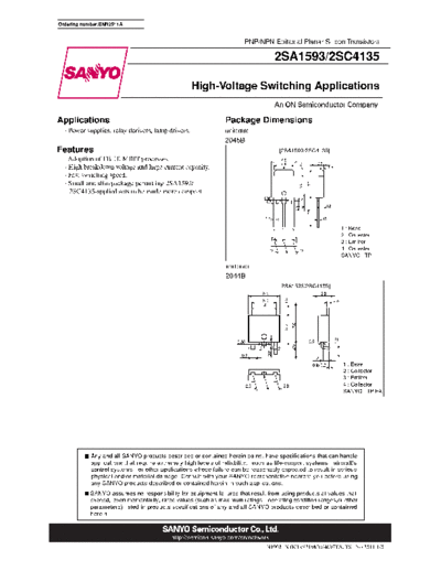 Sanyo 2sa1593 2sc4135  . Electronic Components Datasheets Active components Transistors Sanyo 2sa1593_2sc4135.pdf