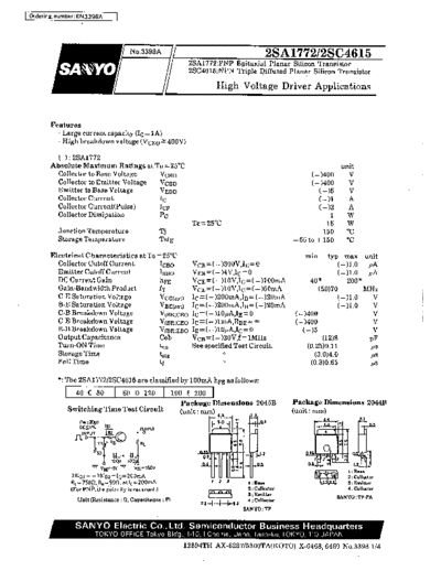 Sanyo 2sa1772  . Electronic Components Datasheets Active components Transistors Sanyo 2sa1772.pdf