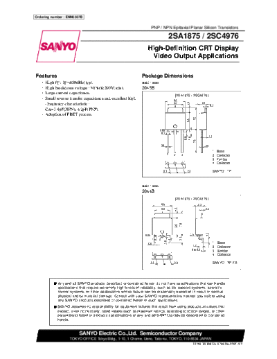 Sanyo 2sa1875  . Electronic Components Datasheets Active components Transistors Sanyo 2sa1875.pdf