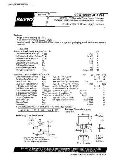 Sanyo 2sa1830  . Electronic Components Datasheets Active components Transistors Sanyo 2sa1830.pdf