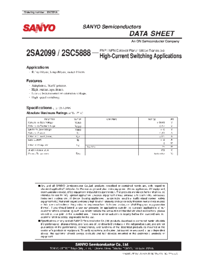Sanyo 2sa2099 2sc5888  . Electronic Components Datasheets Active components Transistors Sanyo 2sa2099_2sc5888.pdf