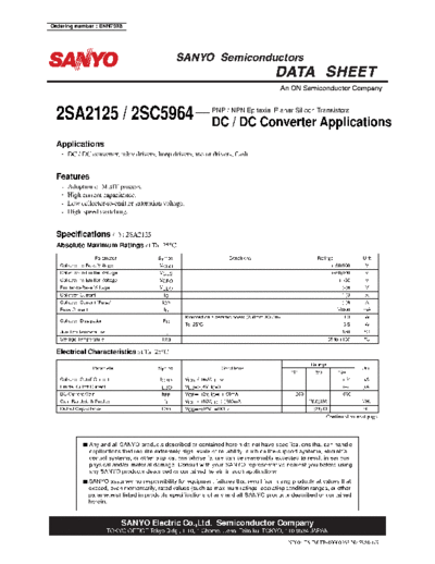 Sanyo 2sa2125 2sc5964  . Electronic Components Datasheets Active components Transistors Sanyo 2sa2125_2sc5964.pdf