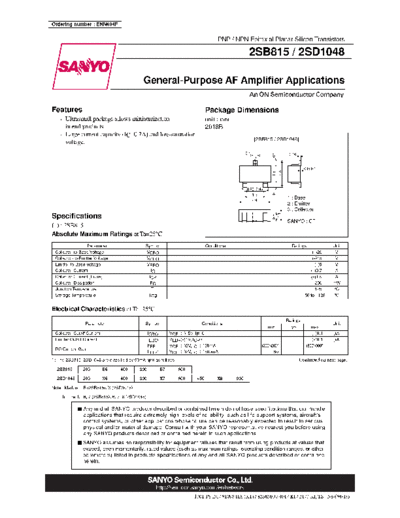 Sanyo 2sb815 2sd1048  . Electronic Components Datasheets Active components Transistors Sanyo 2sb815_2sd1048.pdf