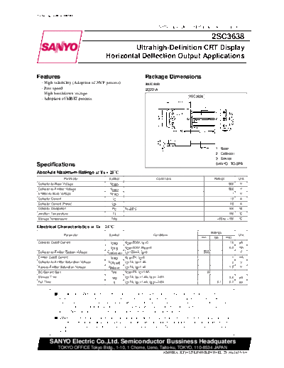 Sanyo 2sc3638  . Electronic Components Datasheets Active components Transistors Sanyo 2sc3638.pdf