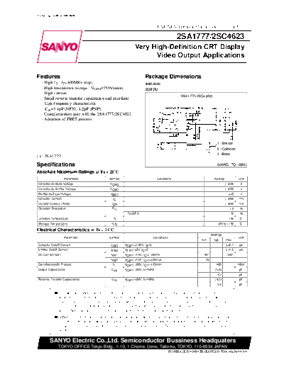 Sanyo 2sc4623  . Electronic Components Datasheets Active components Transistors Sanyo 2sc4623.pdf