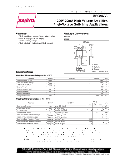 Sanyo 2sc4633  . Electronic Components Datasheets Active components Transistors Sanyo 2sc4633.pdf