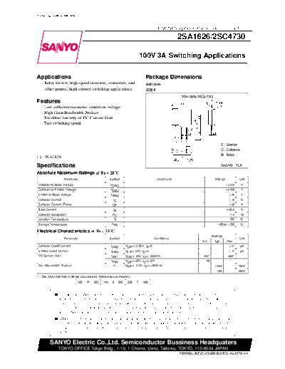 Sanyo 2sc4730  . Electronic Components Datasheets Active components Transistors Sanyo 2sc4730.pdf