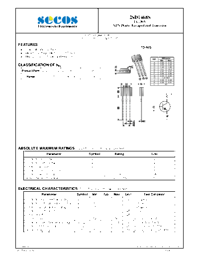 Secos 2sd1468s  . Electronic Components Datasheets Active components Transistors Secos 2sd1468s.pdf