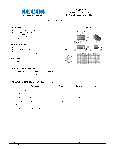 Secos sms840  . Electronic Components Datasheets Active components Transistors Secos sms840.pdf