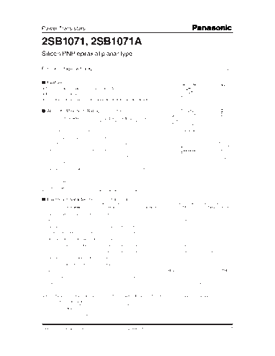 . Electronic Components Datasheets 2sb1071  . Electronic Components Datasheets Active components Transistors Panasonic 2sb1071.pdf