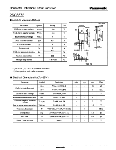 Panasonic 2sc5572  . Electronic Components Datasheets Active components Transistors Panasonic 2sc5572.pdf