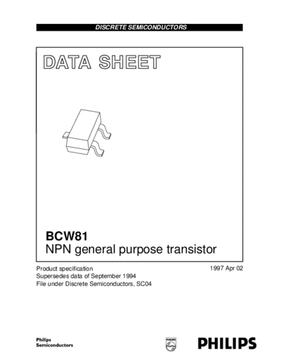 Philips bcw81  . Electronic Components Datasheets Active components Transistors Philips bcw81.pdf
