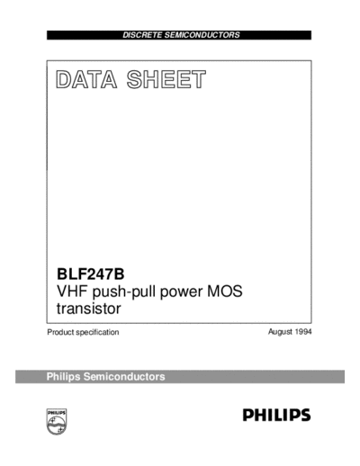 Philips blf247b  . Electronic Components Datasheets Active components Transistors Philips blf247b.pdf