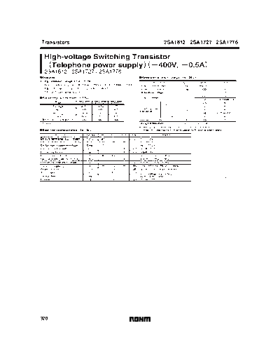 Rohm 2sa1812  . Electronic Components Datasheets Active components Transistors Rohm 2sa1812.pdf