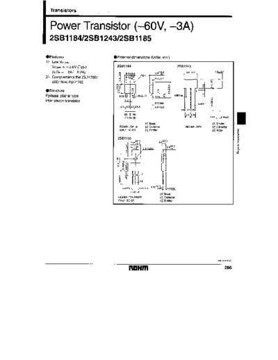 Rohm 2sb1185 1-5  . Electronic Components Datasheets Active components Transistors Rohm 2sb1185_1-5.pdf