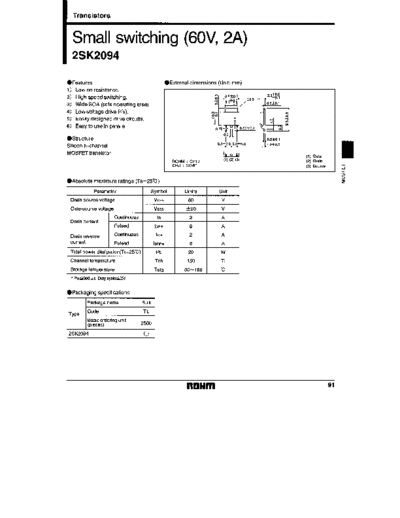 Rohm 2sk2094 1-5  . Electronic Components Datasheets Active components Transistors Rohm 2sk2094_1-5.pdf