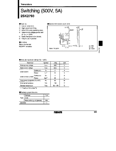Rohm 2sk2793 1-5  . Electronic Components Datasheets Active components Transistors Rohm 2sk2793_1-5.pdf