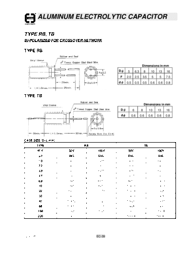 Cosonic ec39  . Electronic Components Datasheets Passive components capacitors Cosonic ec39.pdf
