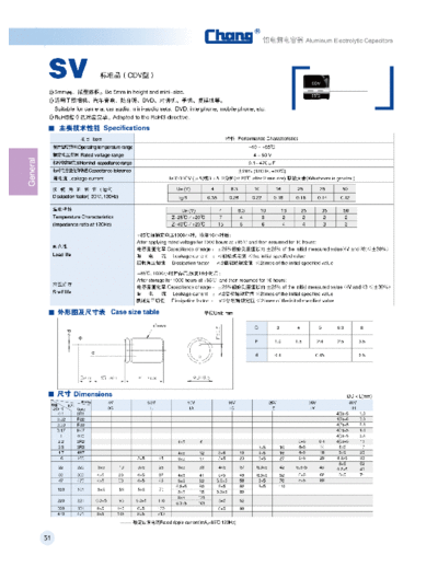 Chang [radial thru-hole] SV series  . Electronic Components Datasheets Passive components capacitors Chang Chang [radial thru-hole] SV series.pdf