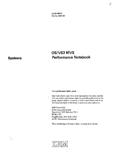 IBM GC28-0886-0 OS VS2 MVS Performance Notebook Jul77  IBM 370 OS_VS2 Release_3.7_1977 GC28-0886-0_OS_VS2_MVS_Performance_Notebook_Jul77.pdf